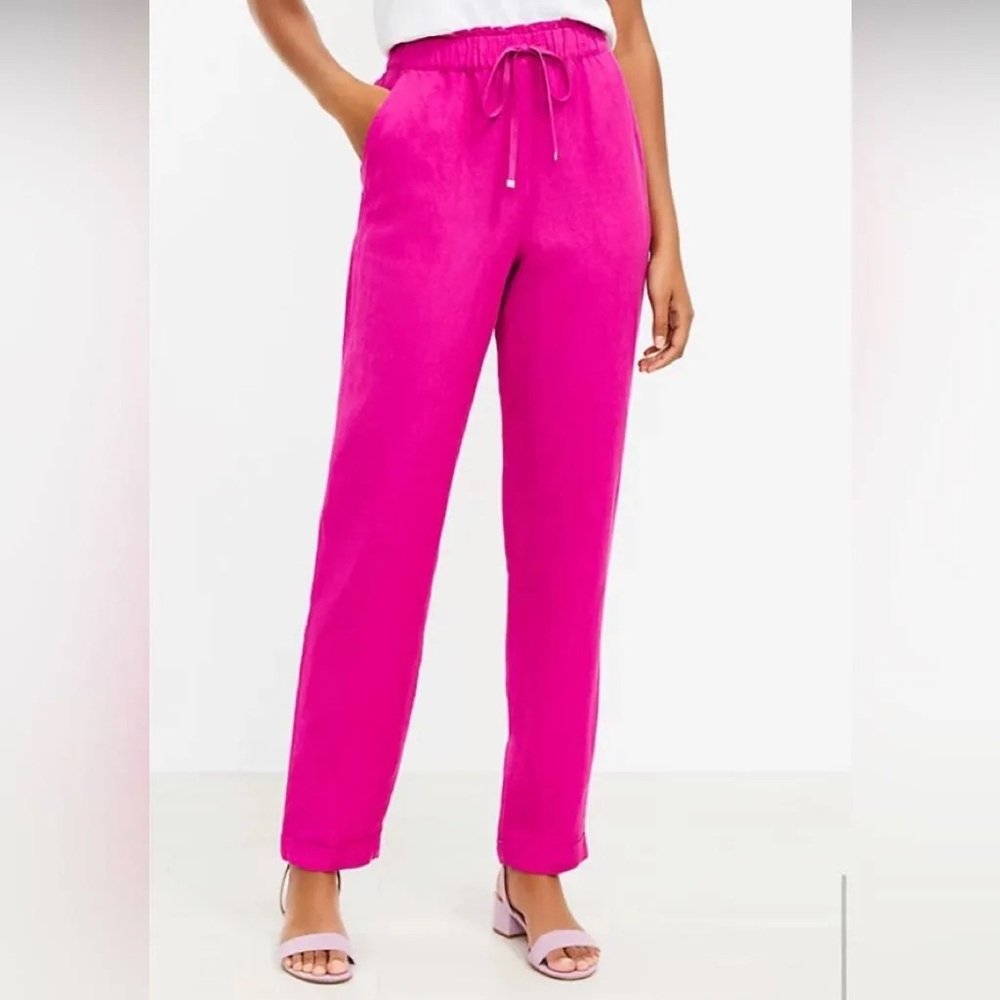 Loft Emory Taper Pants in Linen Blend - XS fit